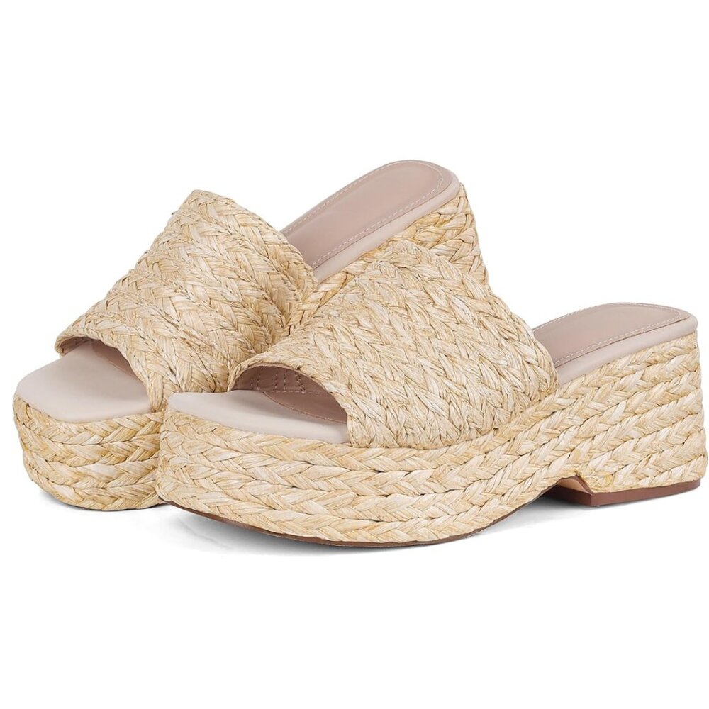 Espadrille Platform Slip on Sandals | Women Wedges | US7